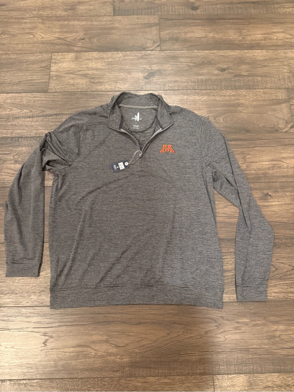NEW❤️⭐️johnnie-O Minnesota Golden Gophers "Vaughn" Striped 1/4 zip pullover $135